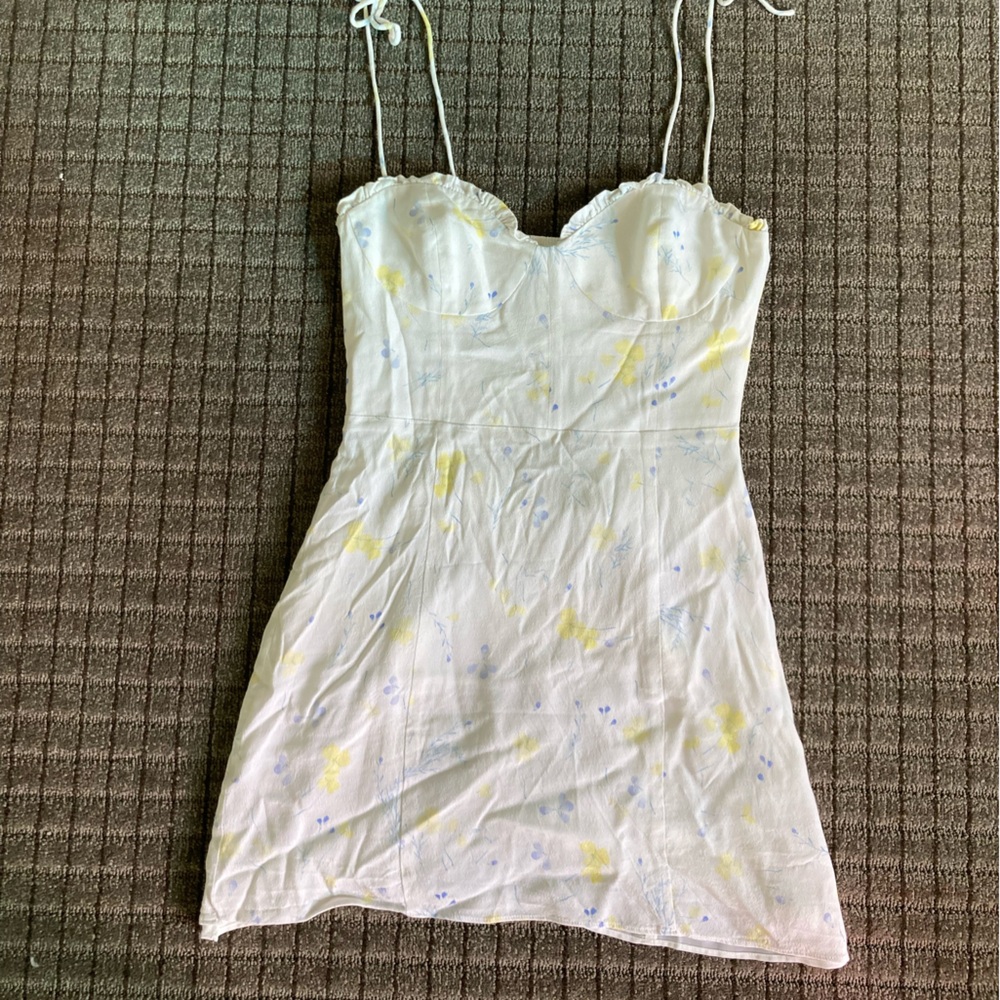 Wilfred Mini Dress White with Blue and Yellow details